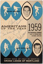 BALTIMORE COLTS MULTI-SIGNED 1959 DINNER PROGRAM WITH MARCHETTI & AMECHE.