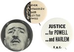 TRIO OF ADAM CLAYTON POWELL BUTTONS INCLUDING "NAACP".