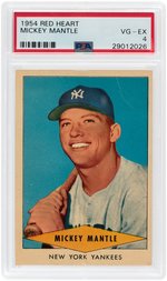 1954 RED HEART MICKEY MANTLE PSA VG-EX 4.