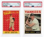 MICKEY MANTLE TOPPS PSA GRADED LOT OF TWO CARDS.