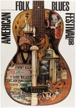 "AMERICAN FOLK BLUES FESTIVAL '68" GERMAN CONCERT POSTER FEATURING JIMMY REED AND JOHN LEE HOOKER