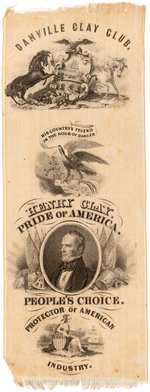 HENRY CLAY "DANVILLE CLAY CLUB"  PA ISSUED RIBBON UNLISTED VARIETY OF SULLIVAN/FISCHER HC-37.