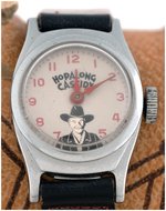 "HOPALONG CASSIDY WRIST WATCH" ON SADDLE IN DISPLAY BOX.