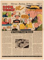 "DICK TRACY - CHICAGO SUNDAY TRIBUNE - GRAPHIC SECTION" 1944 NEWSPAPER.