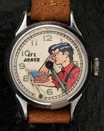 "LI'L ABNER ANIMATED WRIST WATCH" BOXED WATCH WITH AMERICAN FLAG.