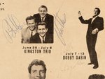 THE KINGSTON TRIO BAND-SIGNED CONCERT HANDBILL.