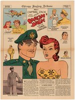 "SKEEZIX & SMILIN' JACK - CHICAGO SUNDAY TRIBUNE - GRAPHIC SECTION" 1944 NEWSPAPER PAIR.