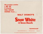 "SNOW WHITE AND THE SEVEN DWARFS" 1967 RE-RELEASE LOBBY CARD SET WITH ENVELOPE.