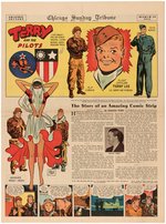 "TERRY AND THE PIRATES - CHICAGO SUNDAY TRIBUNE GRAPHIC SECTION" & NEWSPAPER MAGAZINE SECTION PAIR.