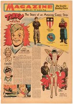 "TERRY AND THE PIRATES - CHICAGO SUNDAY TRIBUNE GRAPHIC SECTION" & NEWSPAPER MAGAZINE SECTION PAIR.