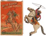 "THE LONE RANGER - HI-YO SILVER" BOXED WIND-UP MARX TOY.