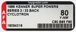 "SUPER POWERS COLLECTION - CYCLOTRON" SERIES 3 33 BACK AFA 80 Y-NM.