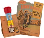 "LONE RANGER SIGNAL SIREN FLASHLIGHT" COMPLETE STORE DISPLAY & BOXED EXAMPLE.