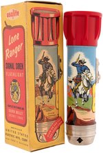 "LONE RANGER SIGNAL SIREN FLASHLIGHT" COMPLETE STORE DISPLAY & BOXED EXAMPLE.