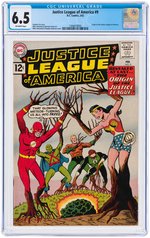 "JUSTICE LEAGUE OF AMERICA" #9 FEBRUARY 1962 CGC 6.5 FINE+.