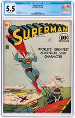 "SUPERMAN" #7 NOVEMBER 1940 CGC 5.5 FINE- (FIRST PERRY WHITE).