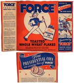 "FORCE" CEREAL BOX PANELS WITH SUPERMAN.