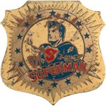 "SUPERMAN" FO-LEE GUM PREMIUM BRASS BADGE.