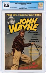 "JOHN WAYNE ADVENTURE COMICS" #3 JUNE 1950 CGC 8.5 VF+.