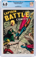 "CAPTAIN BATTLE COMICS" #3 WINTER 1942 CGC 6.0 FINE.