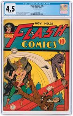 "FLASH COMICS" #35 NOVEMBER 1942 CGC 4.5 VG+.