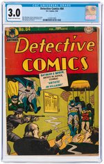 "DETECTIVE COMICS" #84 FEBRUARY 1944 CGC 3.0 GOOD/VG.