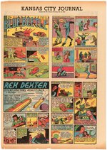 "KANSAS CITY JOURNAL" 1940 COMIC STRIPS FEATURING BLUE BEETLE, THE FLAME, THE GREEN MASK & OTHERS.