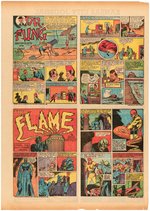 "KANSAS CITY JOURNAL" 1940 COMIC STRIPS FEATURING BLUE BEETLE, THE FLAME, THE GREEN MASK & OTHERS.