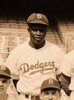 1949 BROOKLYN DODGERS TEAM PHOTO WITH JACKIE ROBINSON.