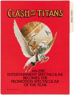 "CLASH OF THE TITANS" RETAILER'S PROMOTIONAL FOLDER.