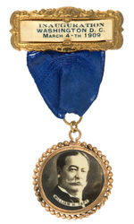 TAFT UNLISTED INAUGURAL SOUVENIR BADGE WITH REAL PHOTO.