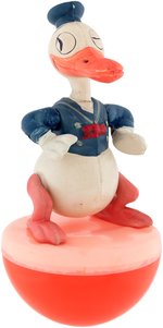 DONALD DUCK LARGE CELLULOID ROLY POLY FIGURE.