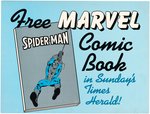 MARVEL COMICS "TIMES HERALD" NEWSPAPER SIGN FEATURING SPIDER-MAN.