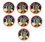 'I LIKE IKE' FOREIGN LANGUAGE GROUP OF SEVEN BUTTONS.