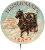 "FLEISCHMANN'S YEAST" AMONG THE BEST EARLY 1900s GOLDEN AGE AD BUTTONS.