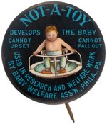 RARE BUTTON FOR BABY DEVELOPMENT DEVICE CALLED "NOT-A-TOY".