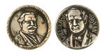 TAFT AND BRYAN SILVERED AND "STERLING" SILVER MATCHING PAIR OF PORTRAIT LAPEL STUDS.