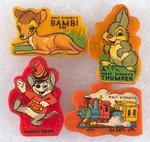 BAMBI, THUMPER, TIMOTHY AND CASEY JR. FIGURAL CATALIN PLASTIC SHARPENERS.