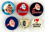 MILWAUKEE AND ATLANTA BRAVES SIX MUCHINSKY BOOK PHOTO EXAMPLE BUTTONS.