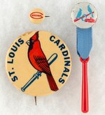 ST. LOUIS CARDINALS THREE BUTTONS UNLISTED IN MUCHINSKY.