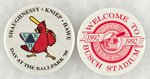 ST. LOUIS CARDINALS 1990 AND 1992 BUTTONS MUCHINSKY BOOK PHOTO EXAMPLES.