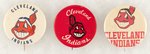 CLEVELAND INDIANS TRIO OF LOGO BUTTONS WITH TWO USED AS MUCHINSKY BOOK PHOTO EXAMPLES.