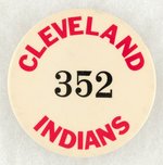 CLEVELAND INDIANS EMPLOYEE BUTTON MUCHINSKY LISTED BUT NOT BOOK EXAMPLE.