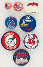 CLEVELAND INDIANS TWO ELECTIONIC BUTTONS AND SIX BUTTONS ALL UNLISTED IN MUCHINSKY.