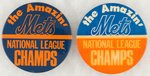 METS PAIR OF 1969 NL CHAMPS BUTTONS MUCHINSKY BOOK PHOTO EXAMPLES.