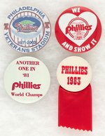 PHILLIES (4) BUTTONS ALL MUCHINSKY BOOK PHOTO PLATE EXAMPLES.