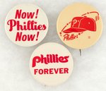 PHILLIES (3) UNCOMMON BUTTONS AND MUCHINSKY BOOK PHOTO PLATE EXAMPLES.