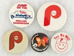 PHILLIES (5) BUTTONS ALL MUCHINSKY BOOK PHOTO EXAMPLES.