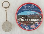 TONY TAYLOR NIGHT KEY FOB AND 2004 OPENING DAY BUTTON.