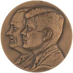 SILVER AND BRONZE KENNEDY/JOHNSON JUGATE MEDALS BY SCULPTOR PHILIP KRACZKOWSKI.